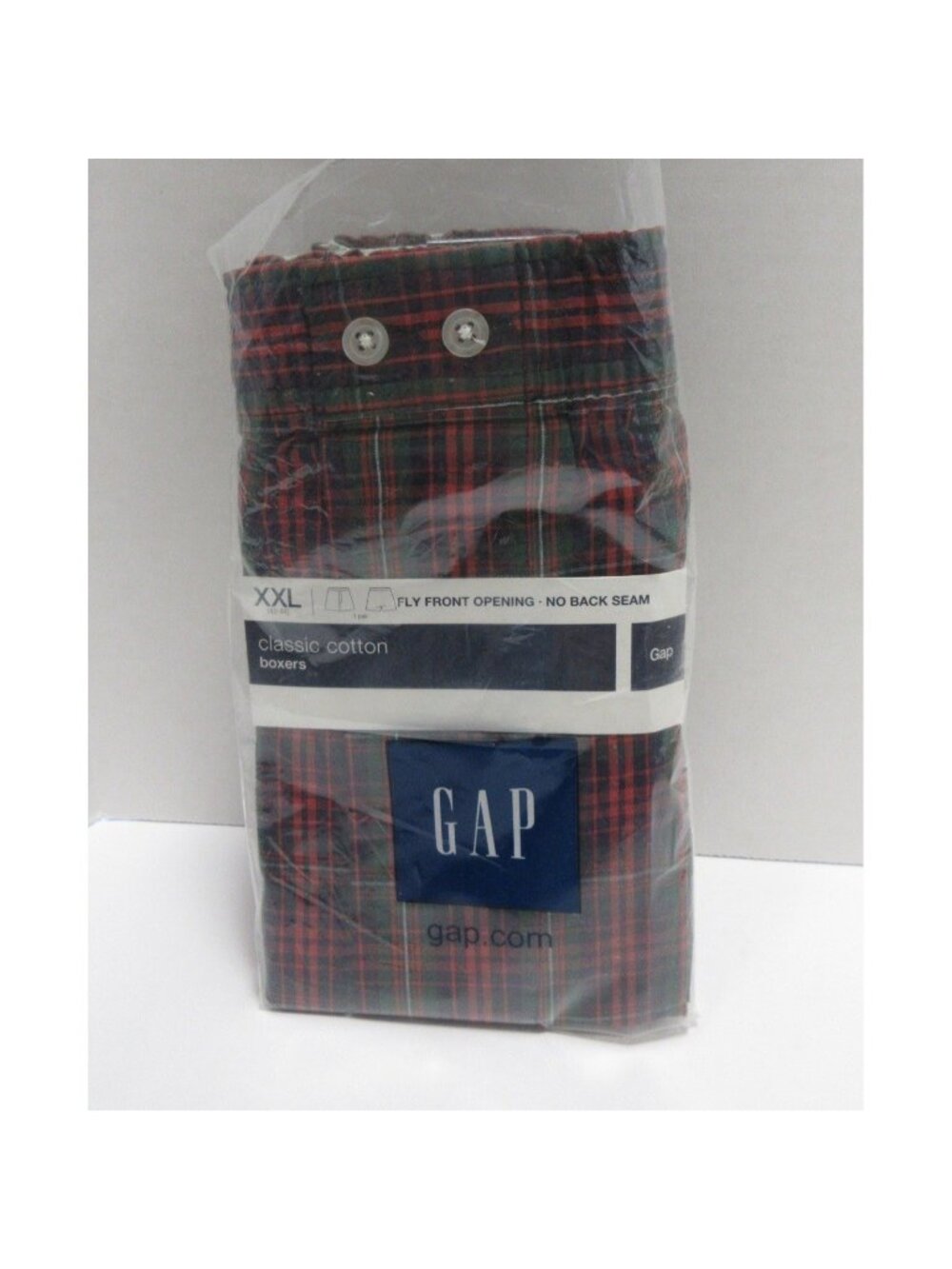 Gap Underwear XXL Red Boxer Shorts Tartan Plaid Y2K Cotton NEW